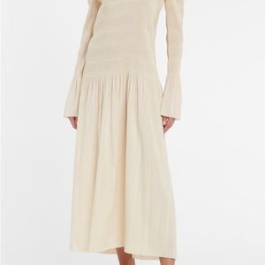 Totême Dress Sz Medium pleated midi dress with horn sleeves